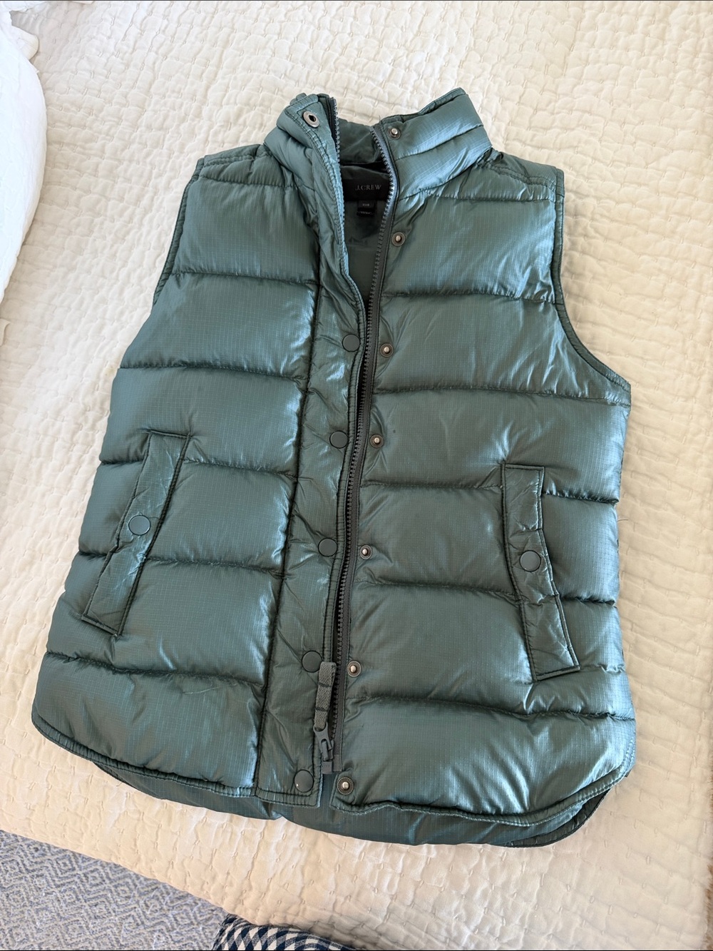 J. Crew Green Quilted Puffer Vest for Women